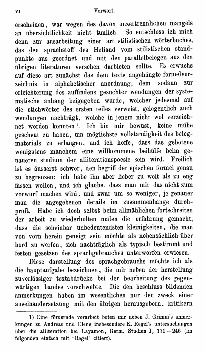 HELIAND herausgegeben von Eduard Sievers (1878) p.  vi.