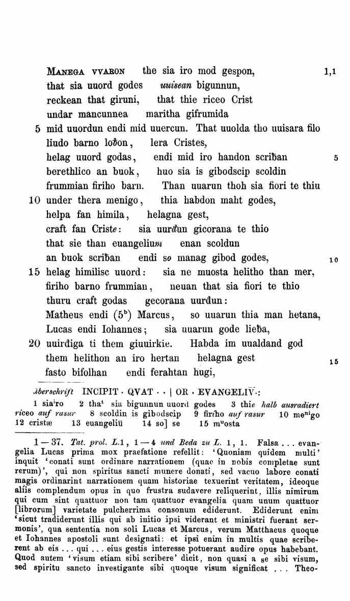 HELIAND herausgegeben von Eduard Sievers (1878) p.  7.