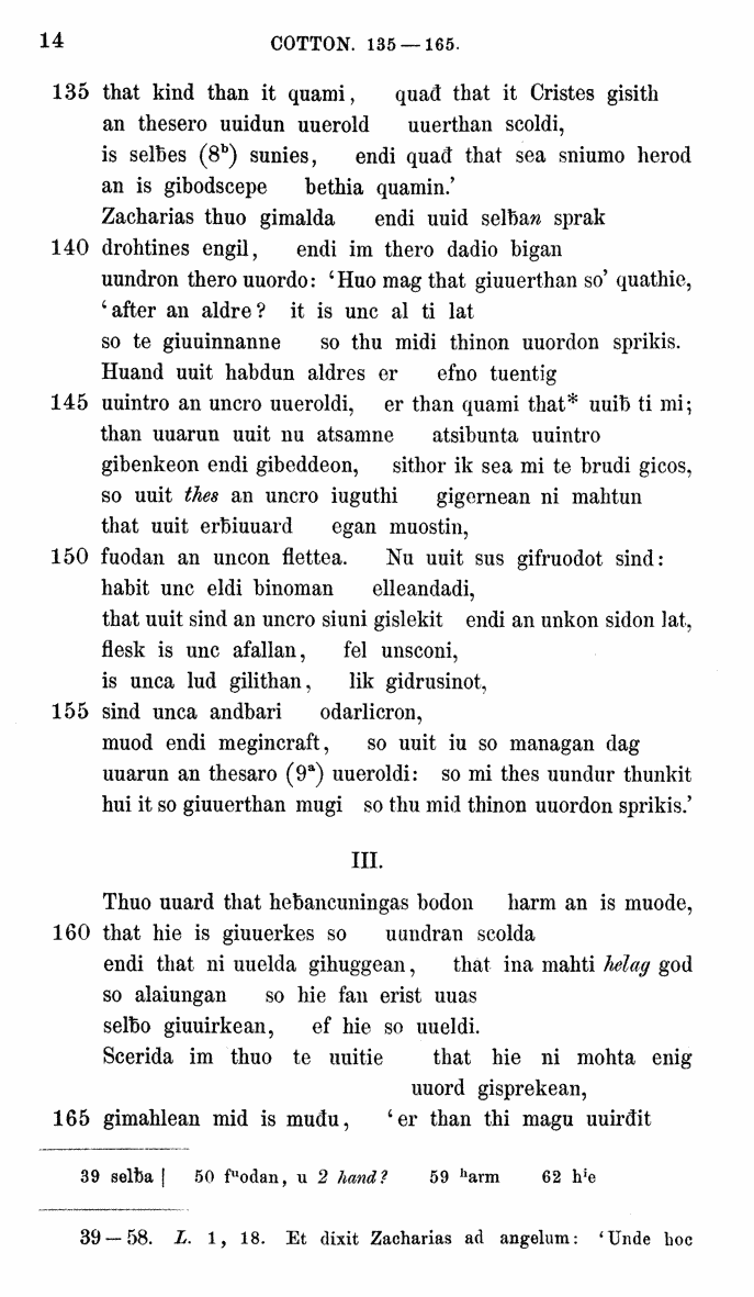 HELIAND herausgegeben von Eduard Sievers (1878) p.  14.