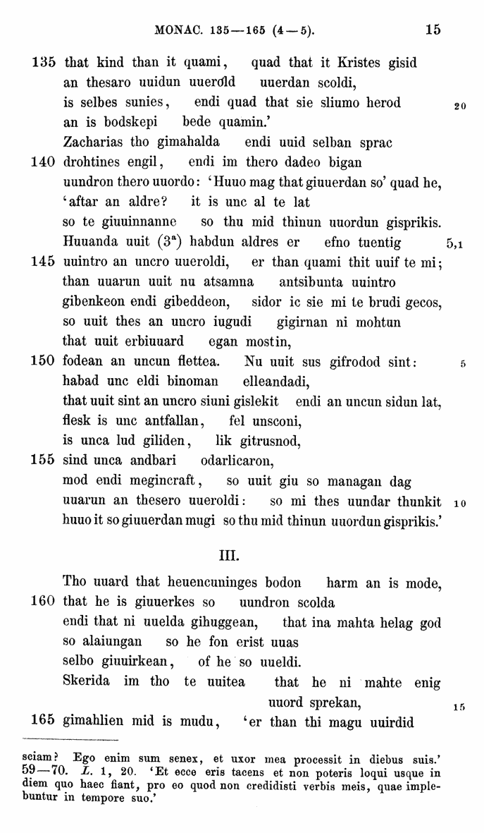 HELIAND herausgegeben von Eduard Sievers (1878) p.  15.