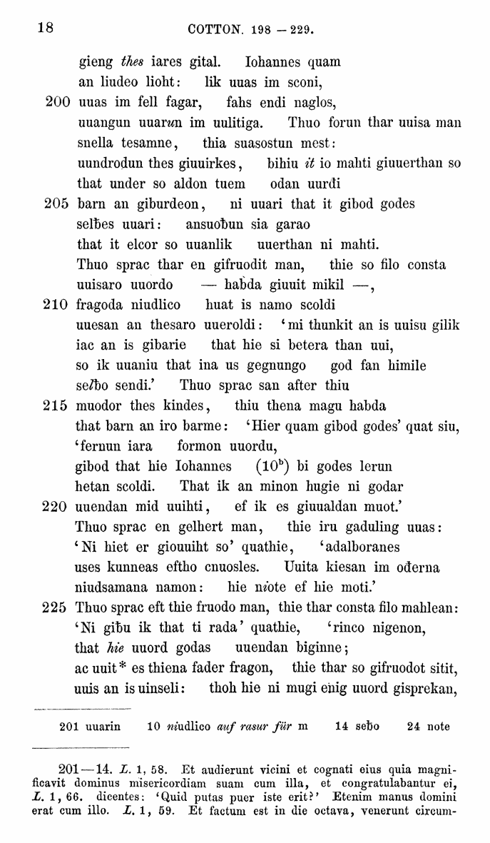 HELIAND herausgegeben von Eduard Sievers (1878) p.  18.