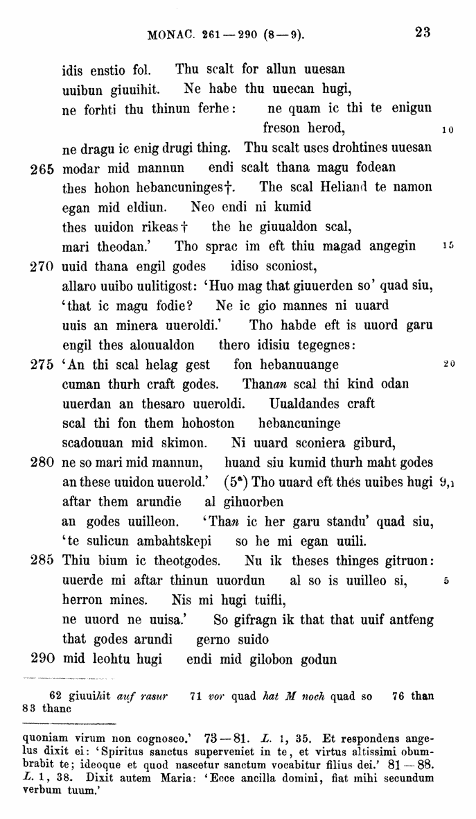 HELIAND herausgegeben von Eduard Sievers (1878) p.  23.