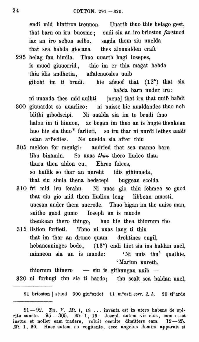 HELIAND herausgegeben von Eduard Sievers (1878) p.  24.