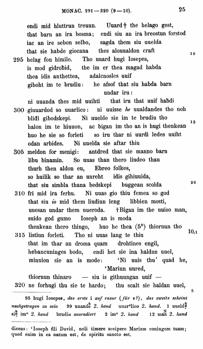 HELIAND herausgegeben von Eduard Sievers (1878) p.  25.