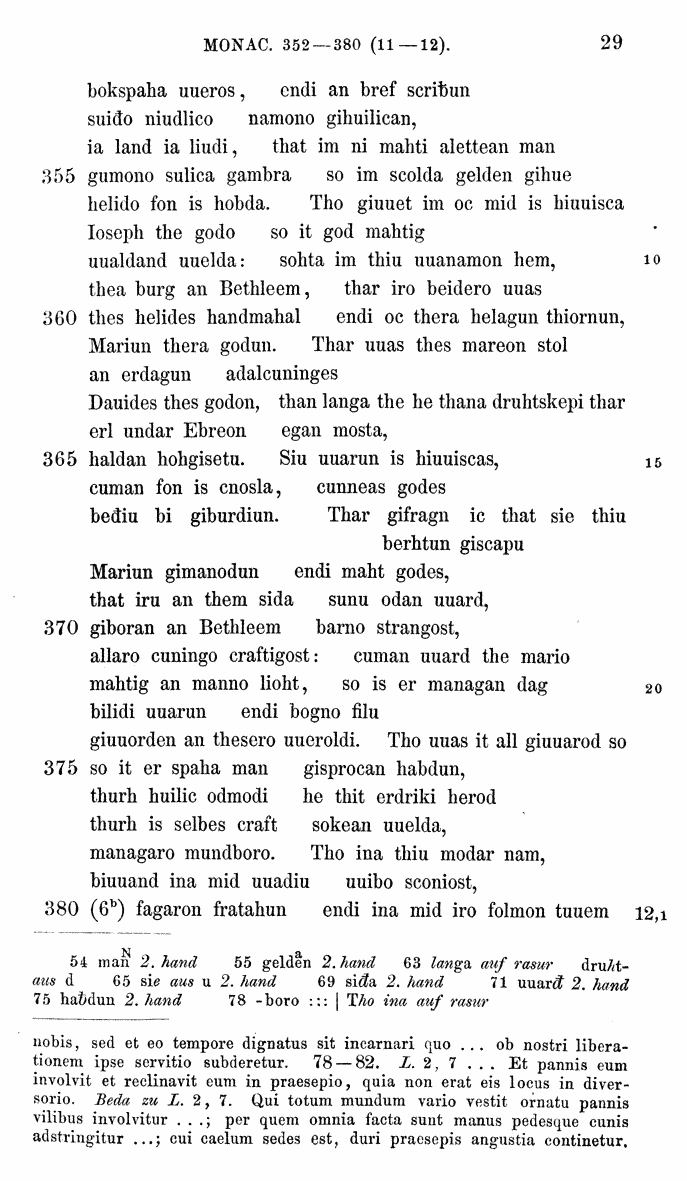 HELIAND herausgegeben von Eduard Sievers (1878) p.  29.