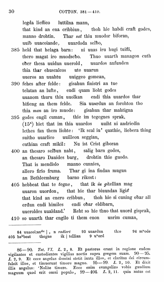 HELIAND herausgegeben von Eduard Sievers (1878) p.  30.