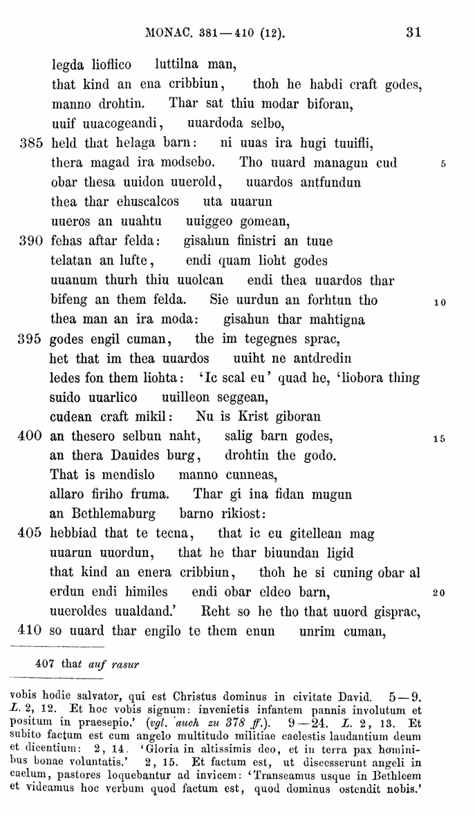 HELIAND herausgegeben von Eduard Sievers (1878) p.  31.
