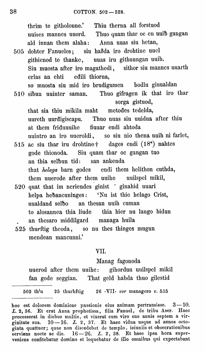 HELIAND herausgegeben von Eduard Sievers (1878) p.  38.