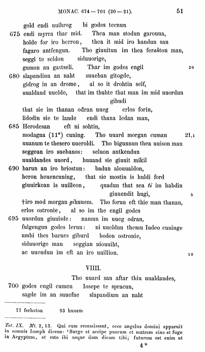 HELIAND herausgegeben von Eduard Sievers (1878) p.  51.