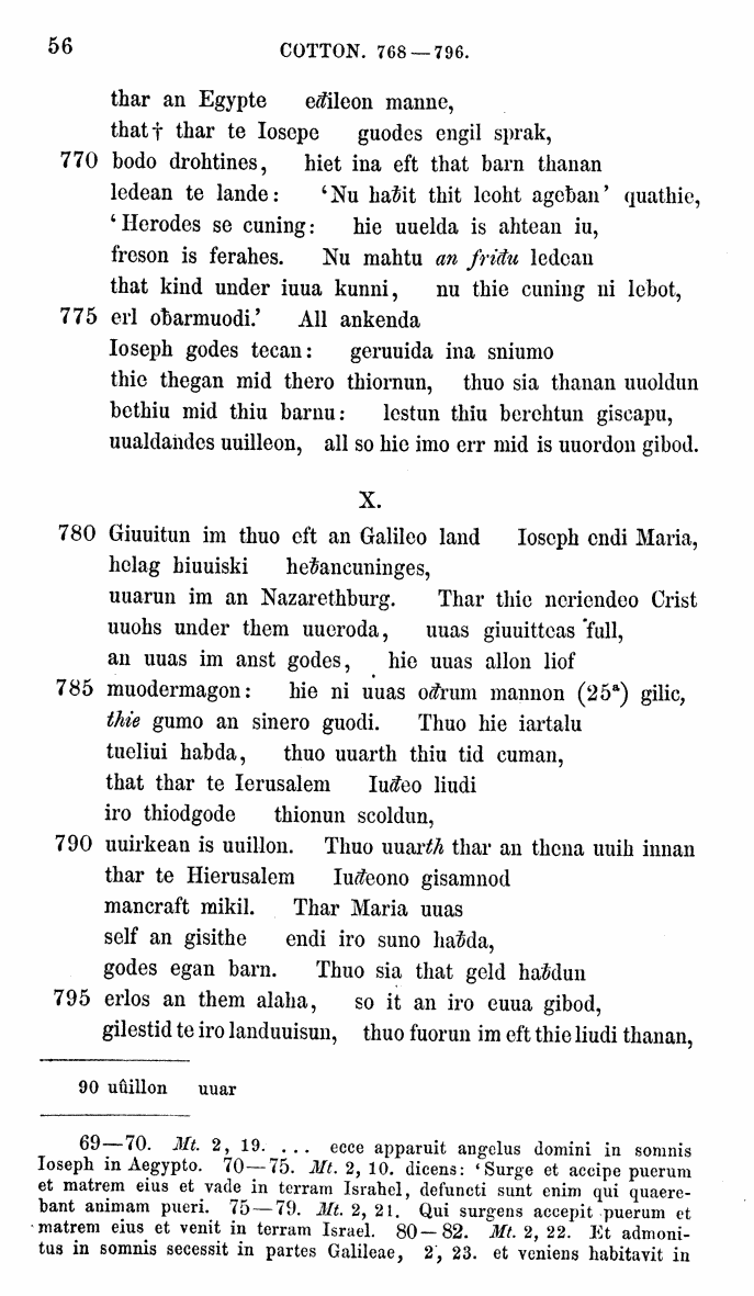 HELIAND herausgegeben von Eduard Sievers (1878) p.  56.