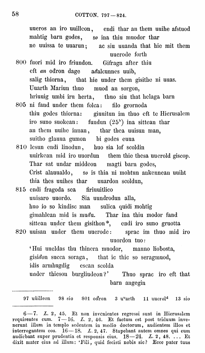 HELIAND herausgegeben von Eduard Sievers (1878) p.  58.