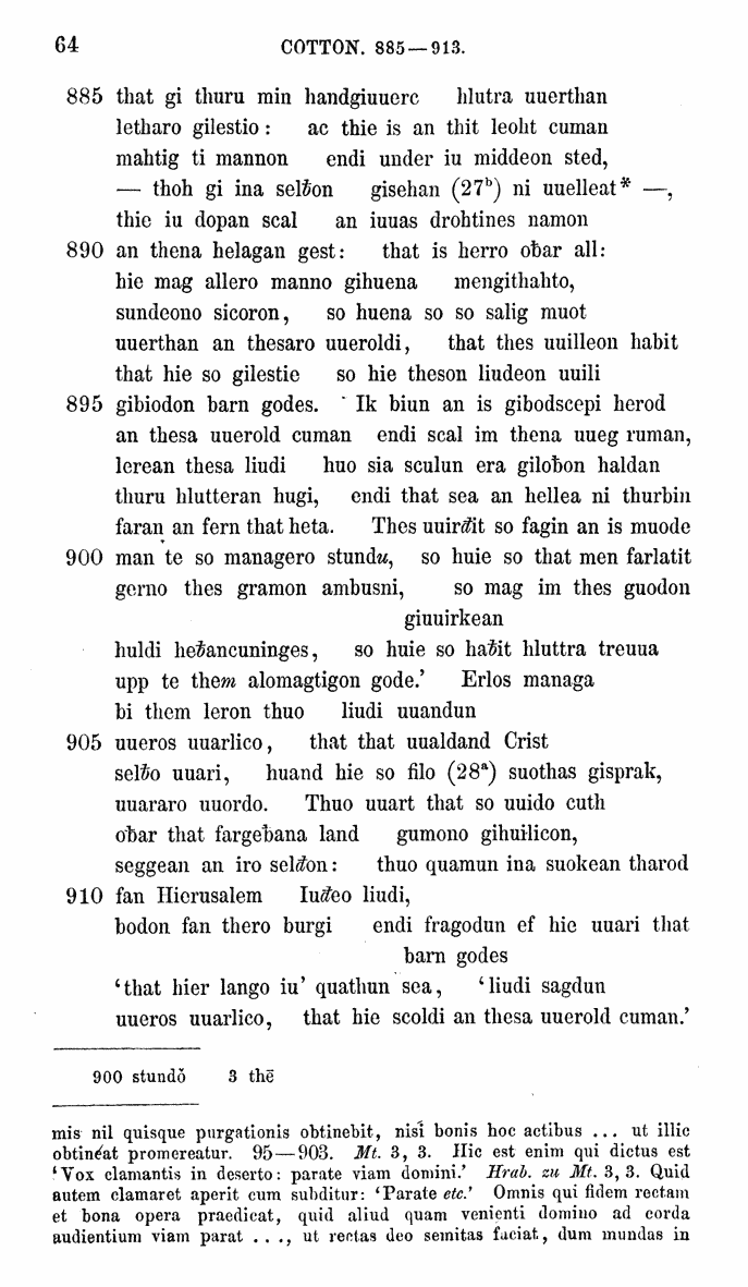 HELIAND herausgegeben von Eduard Sievers (1878) p.  64.
