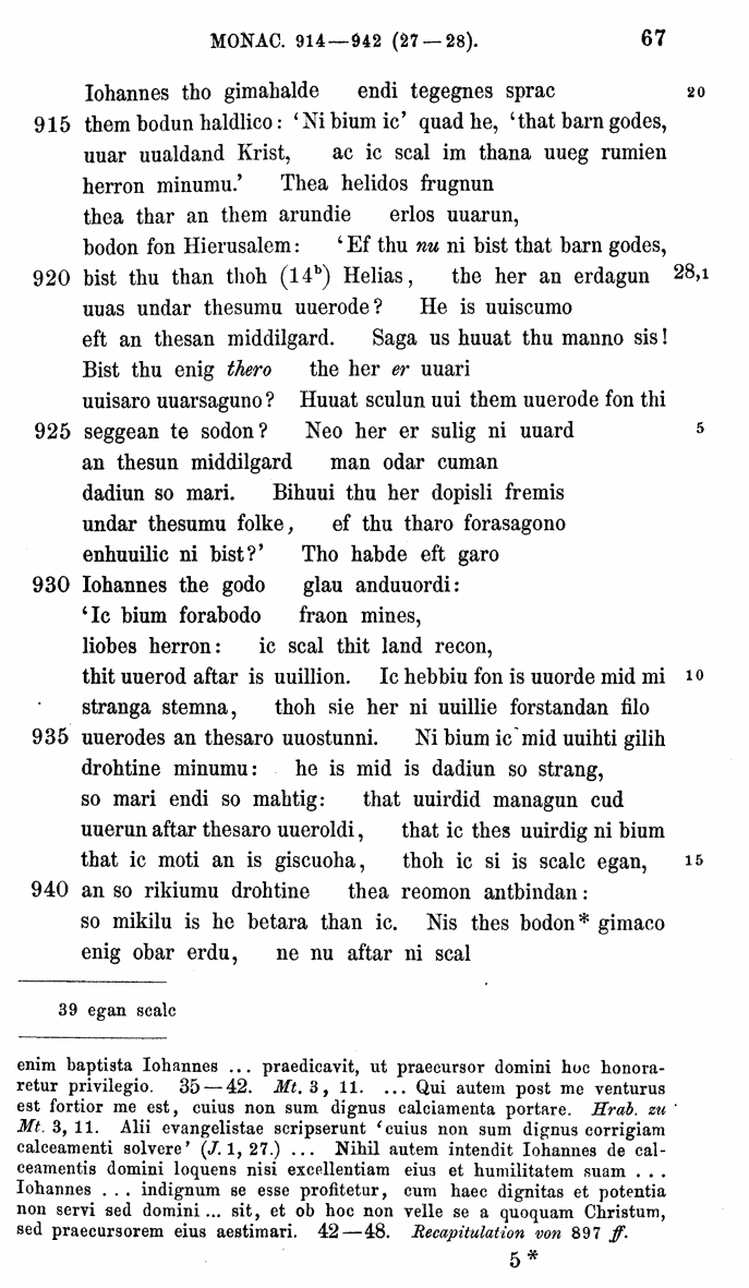 HELIAND herausgegeben von Eduard Sievers (1878) p.  67.