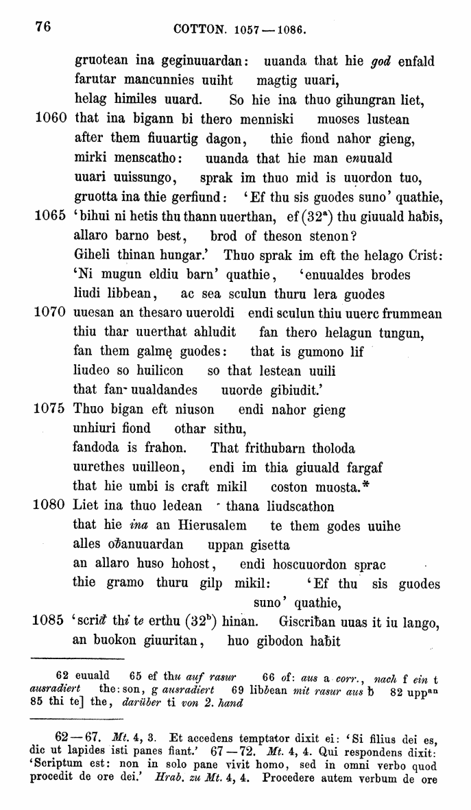 HELIAND herausgegeben von Eduard Sievers (1878) p.  76.