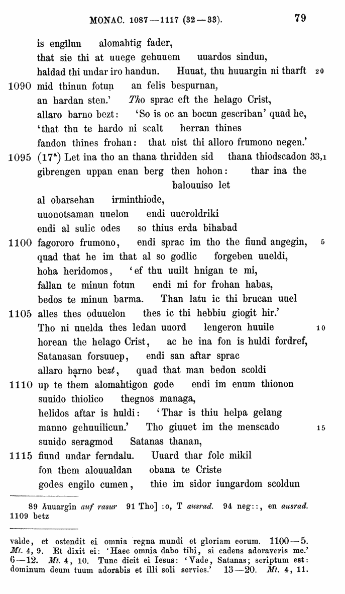 HELIAND herausgegeben von Eduard Sievers (1878) p.  79.