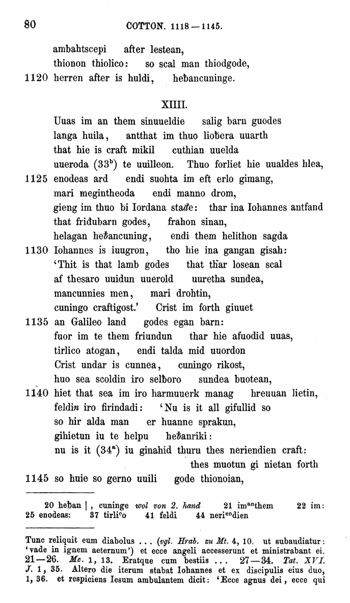 HELIAND herausgegeben von Eduard Sievers (1878) p.  80.