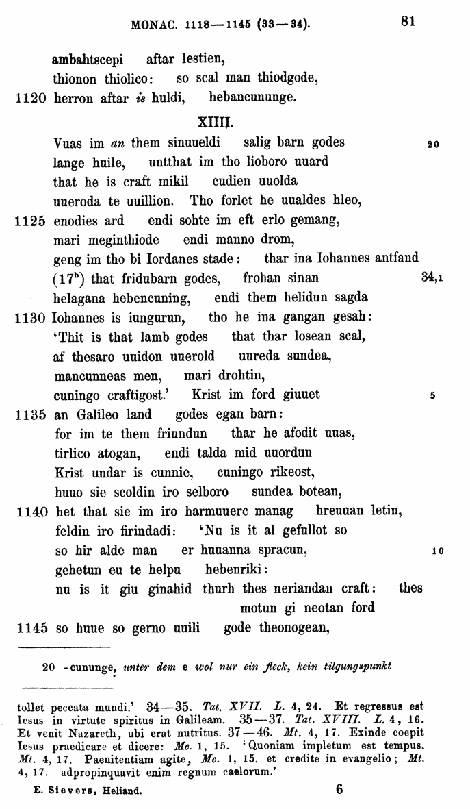 HELIAND herausgegeben von Eduard Sievers (1878) p.  81.