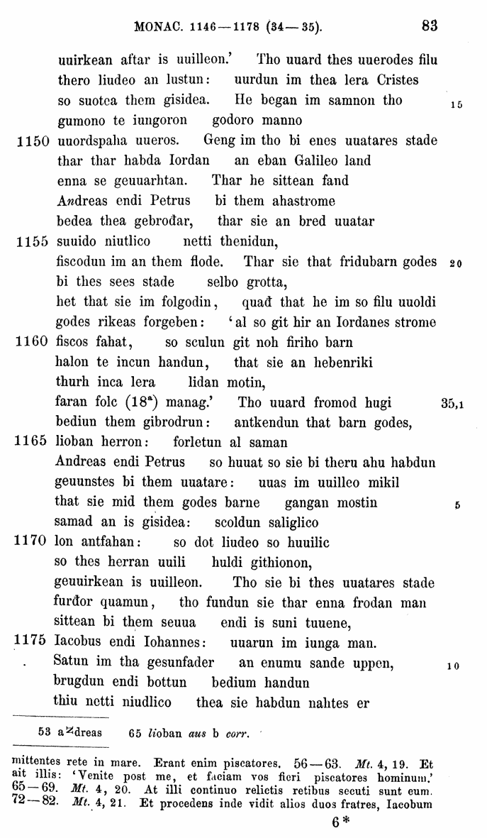 HELIAND herausgegeben von Eduard Sievers (1878) p.  83.
