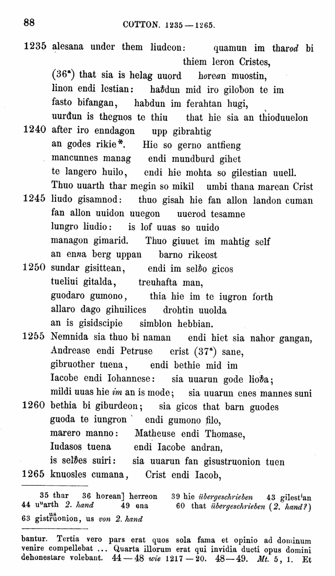 HELIAND herausgegeben von Eduard Sievers (1878) p.  88.