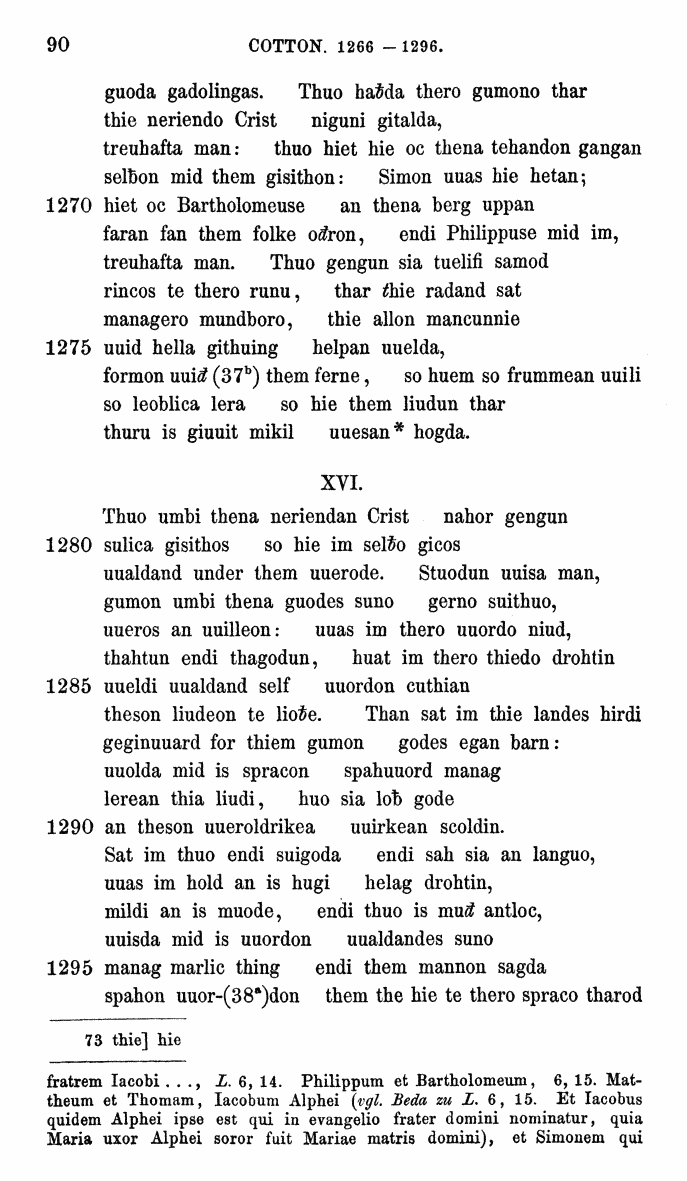 HELIAND herausgegeben von Eduard Sievers (1878) p.  90.