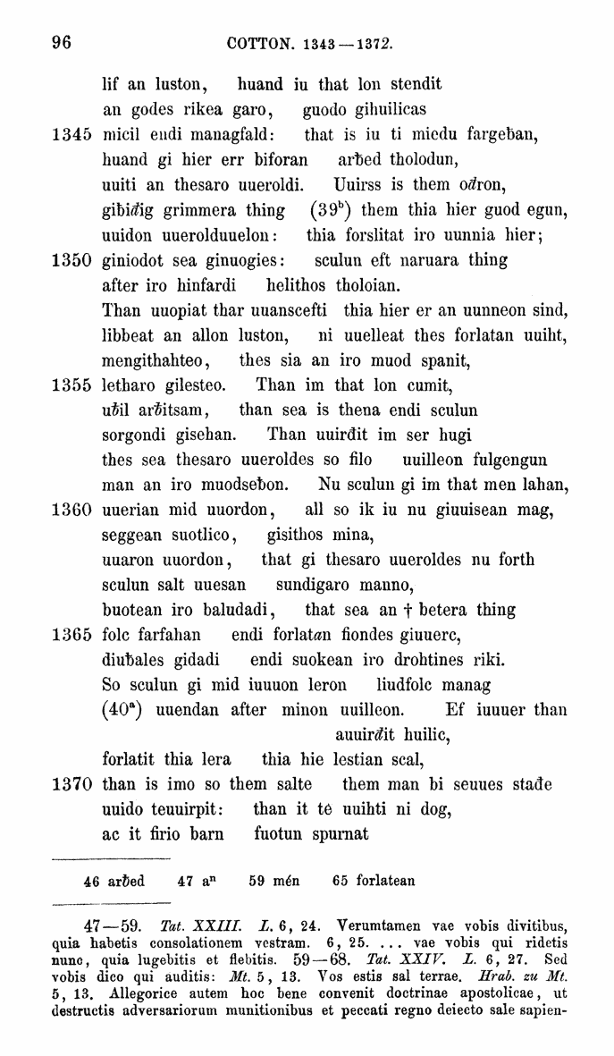 HELIAND herausgegeben von Eduard Sievers (1878) p.  96.