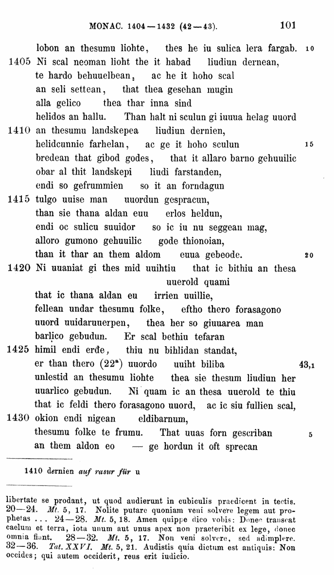 HELIAND herausgegeben von Eduard Sievers (1878) p.  101.