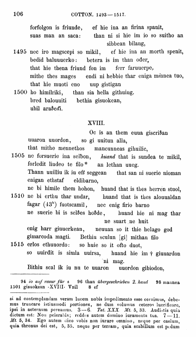 HELIAND herausgegeben von Eduard Sievers (1878) p.  106.