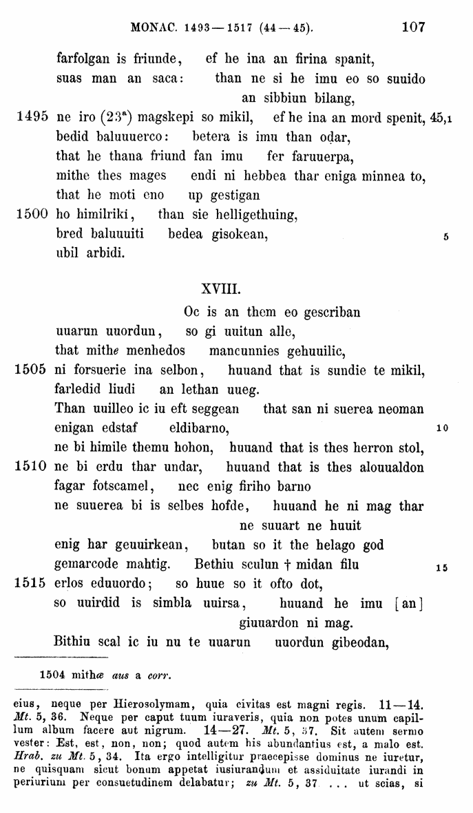 HELIAND herausgegeben von Eduard Sievers (1878) p.  107.
