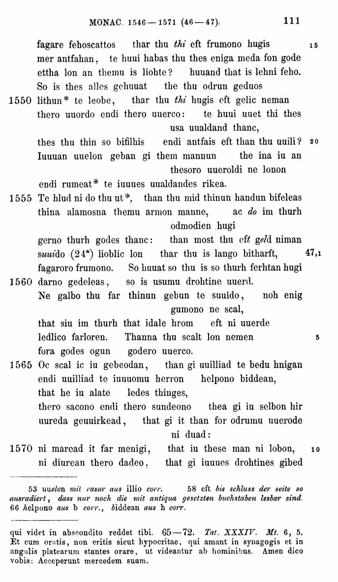 HELIAND herausgegeben von Eduard Sievers (1878) p.  111.