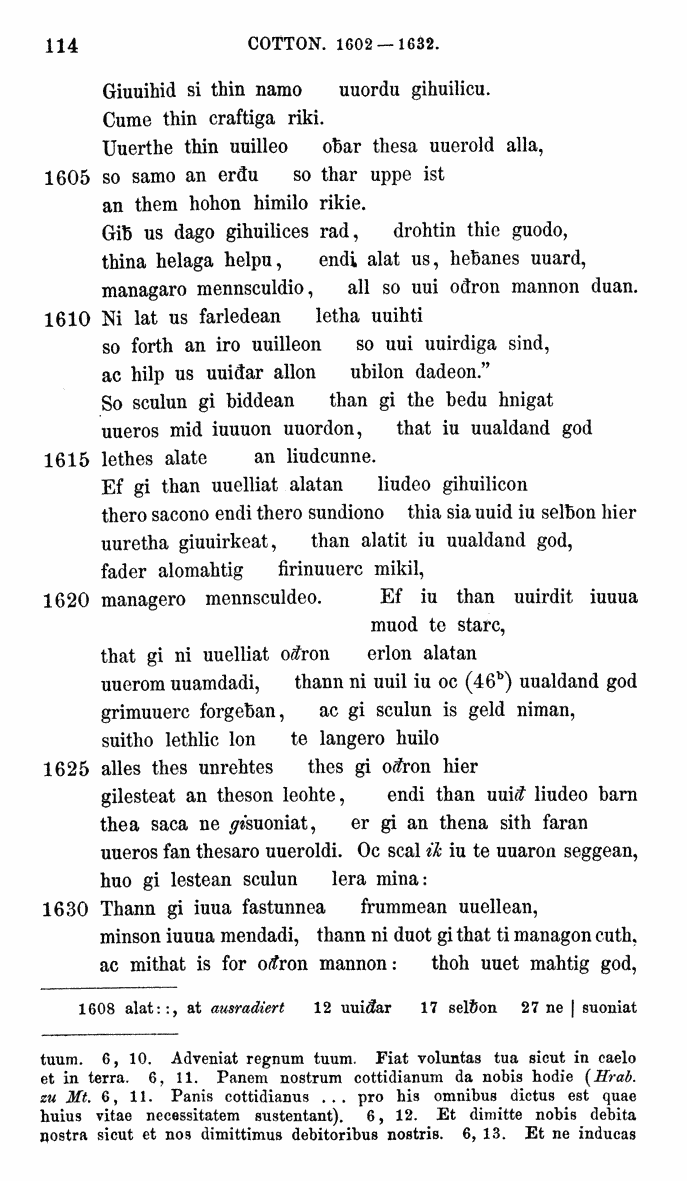 HELIAND herausgegeben von Eduard Sievers (1878) p.  114.