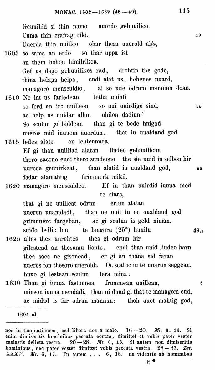 HELIAND herausgegeben von Eduard Sievers (1878) p.  115.