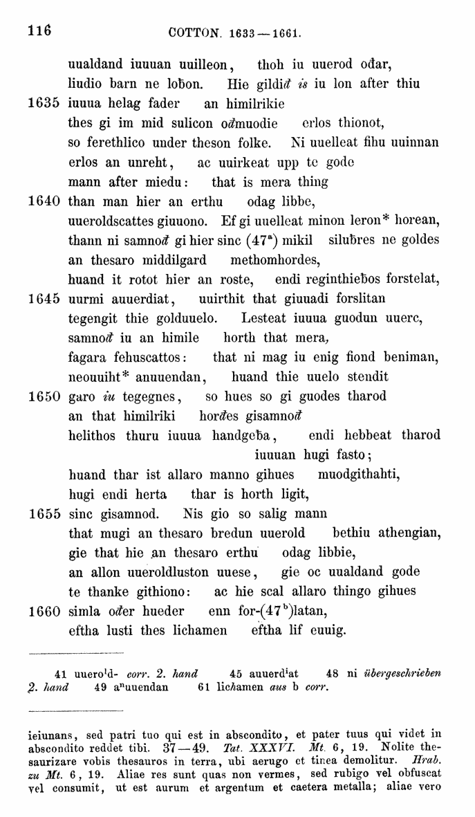 HELIAND herausgegeben von Eduard Sievers (1878) p.  116.