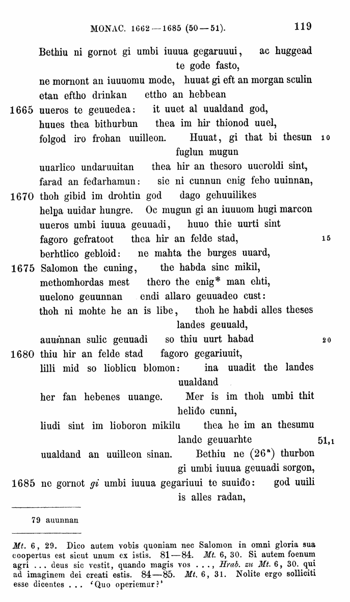 HELIAND herausgegeben von Eduard Sievers (1878) p.  119.