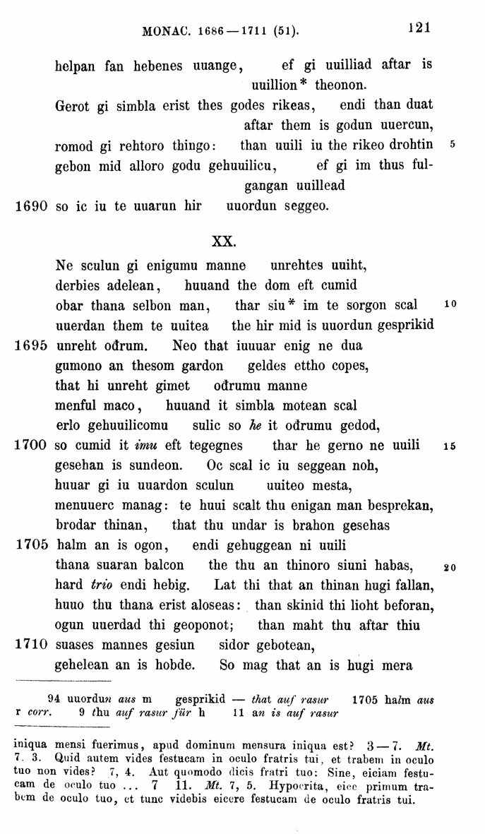 HELIAND herausgegeben von Eduard Sievers (1878) p.  121.