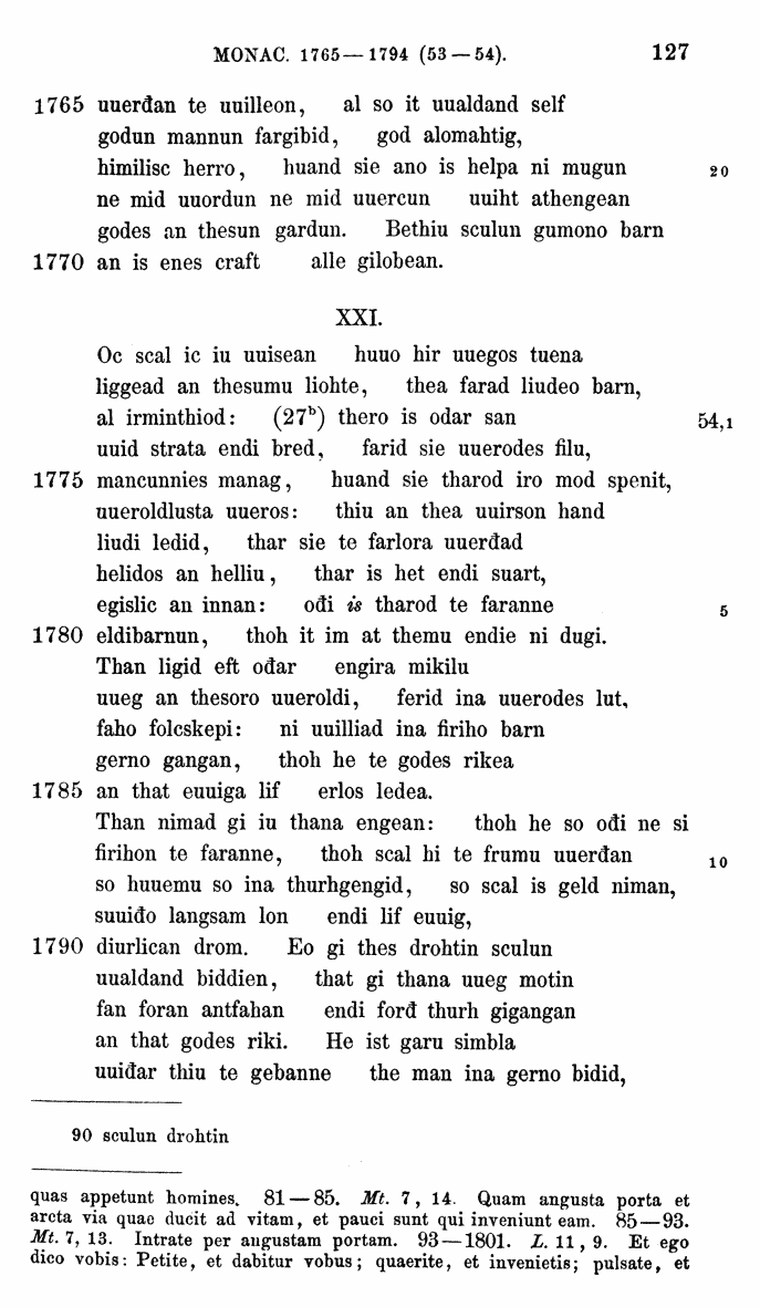 HELIAND herausgegeben von Eduard Sievers (1878) p.  127.