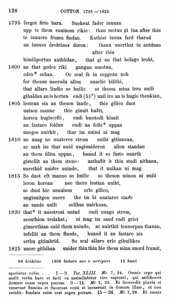 HELIAND herausgegeben von Eduard Sievers (1878) p.  128.