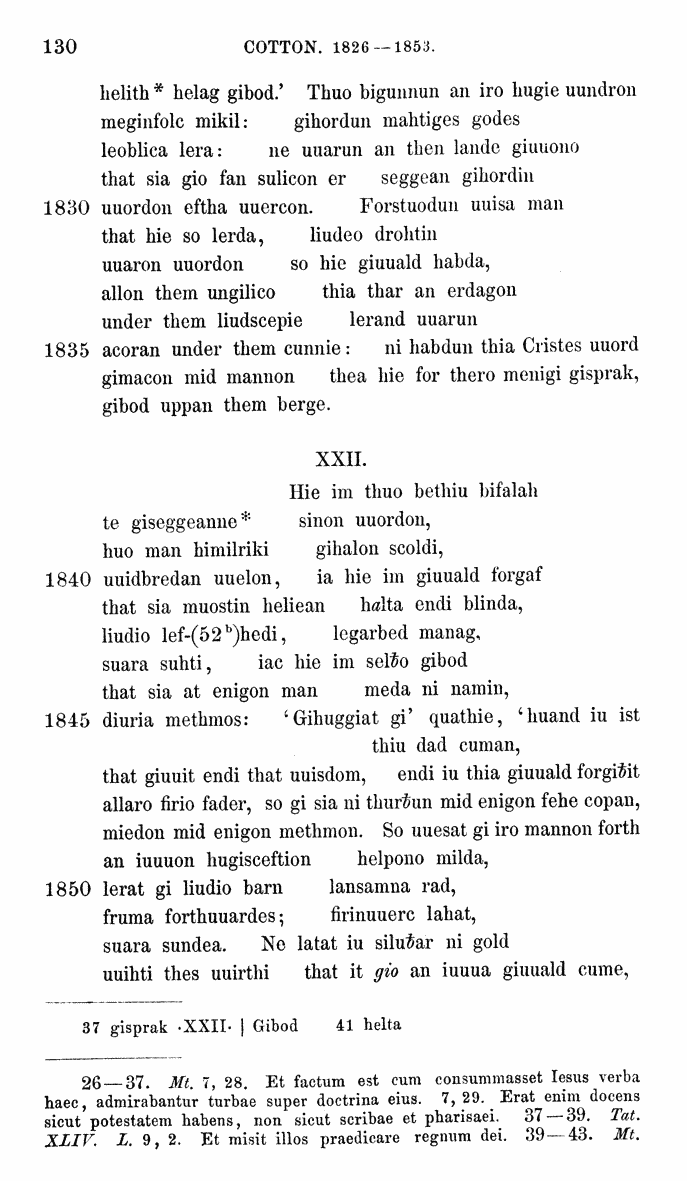 HELIAND herausgegeben von Eduard Sievers (1878) p.  130.