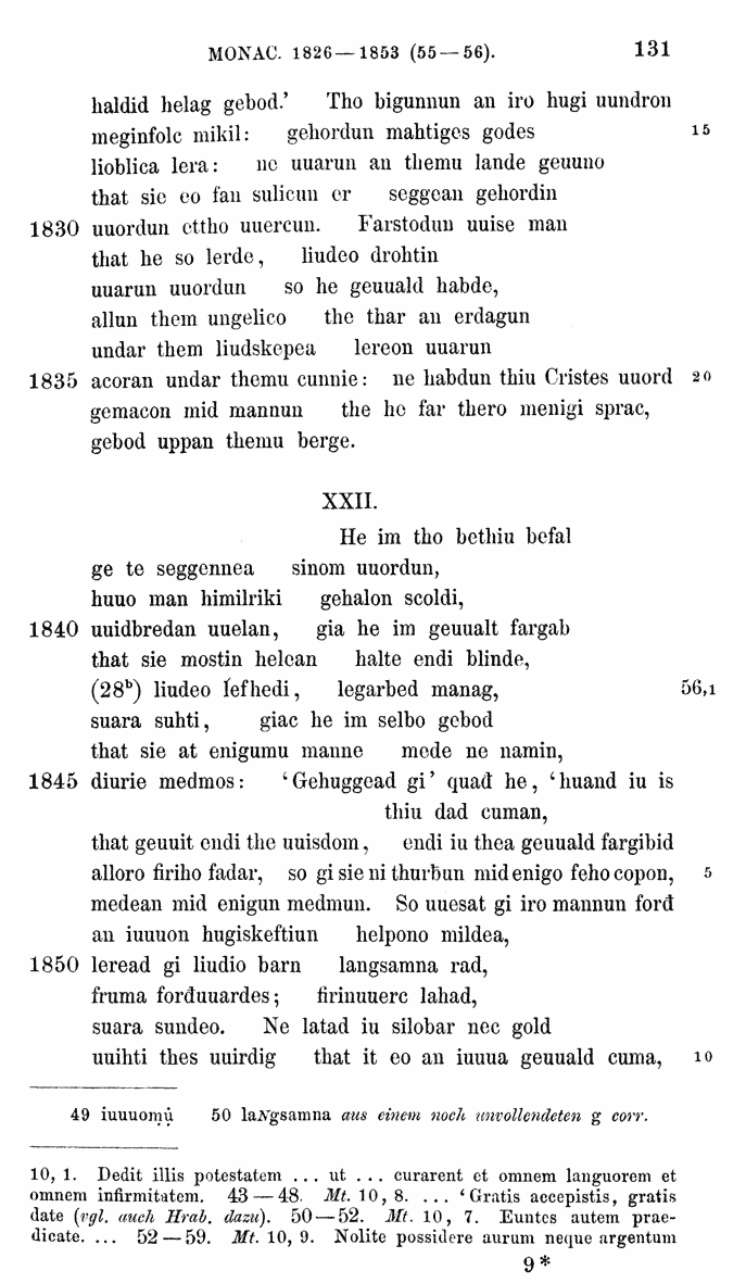HELIAND herausgegeben von Eduard Sievers (1878) p.  131.