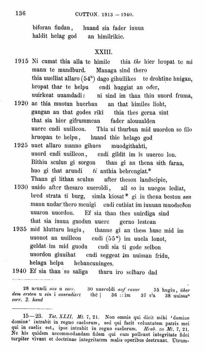 HELIAND herausgegeben von Eduard Sievers (1878) p.  136.