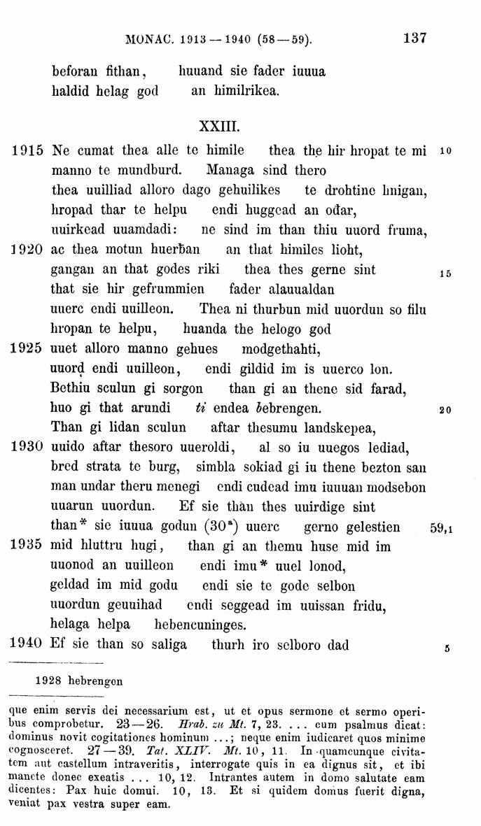 HELIAND herausgegeben von Eduard Sievers (1878) p.  137.