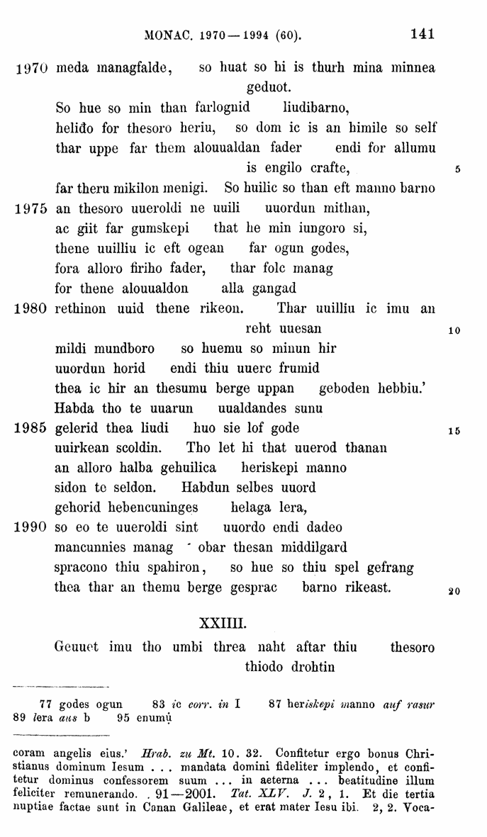 HELIAND herausgegeben von Eduard Sievers (1878) p.  141.