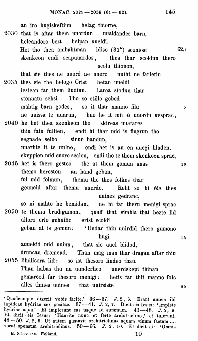 HELIAND herausgegeben von Eduard Sievers (1878) p.  145.