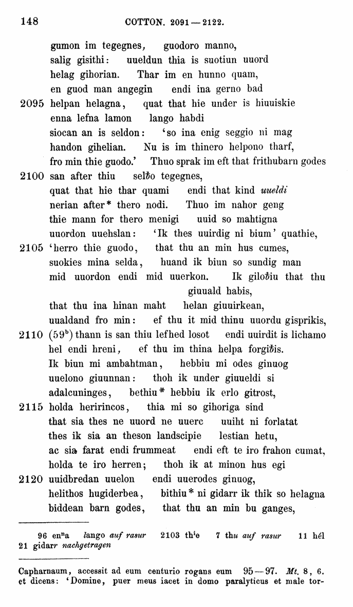 HELIAND herausgegeben von Eduard Sievers (1878) p.  148.