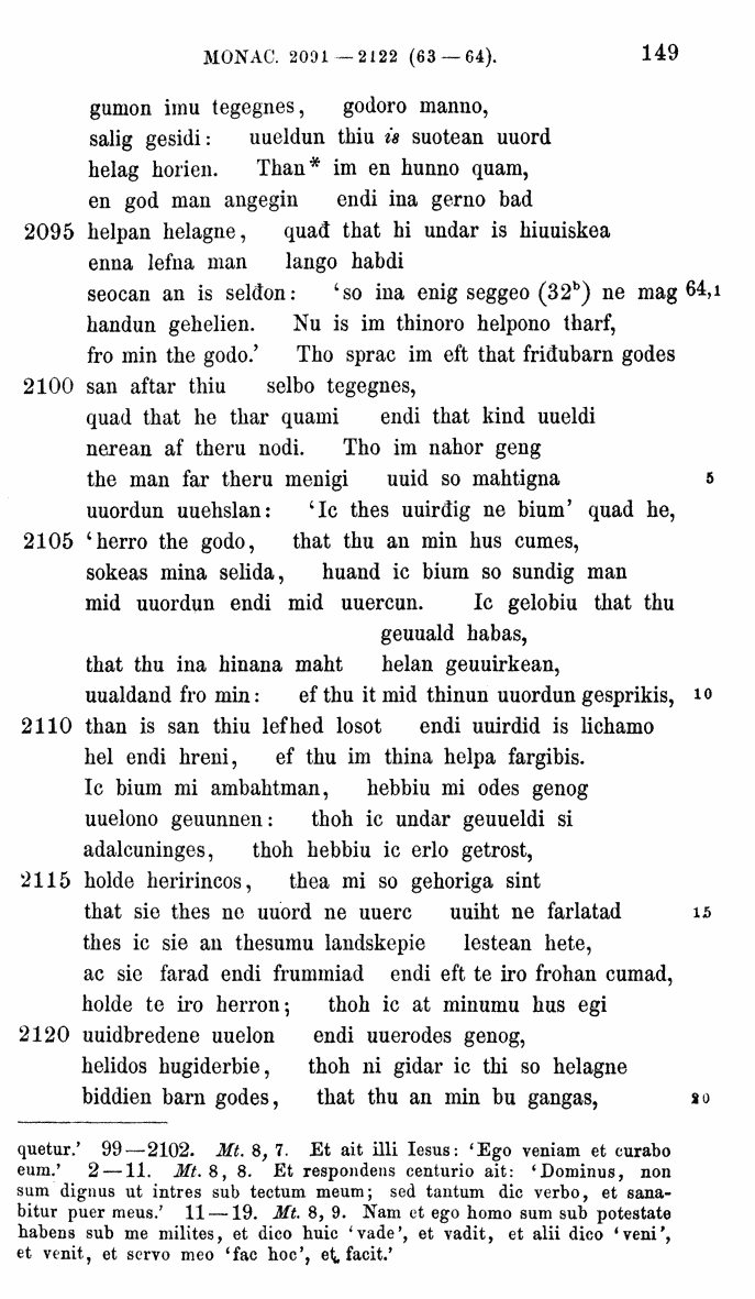 HELIAND herausgegeben von Eduard Sievers (1878) p.  149.