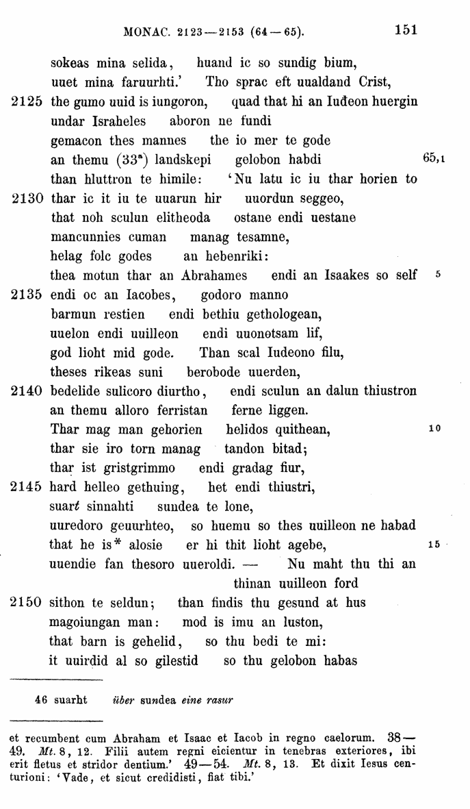 HELIAND herausgegeben von Eduard Sievers (1878) p.  151.