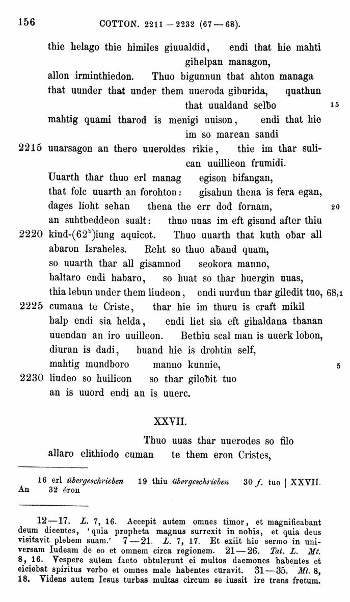 HELIAND herausgegeben von Eduard Sievers (1878) p.  156.