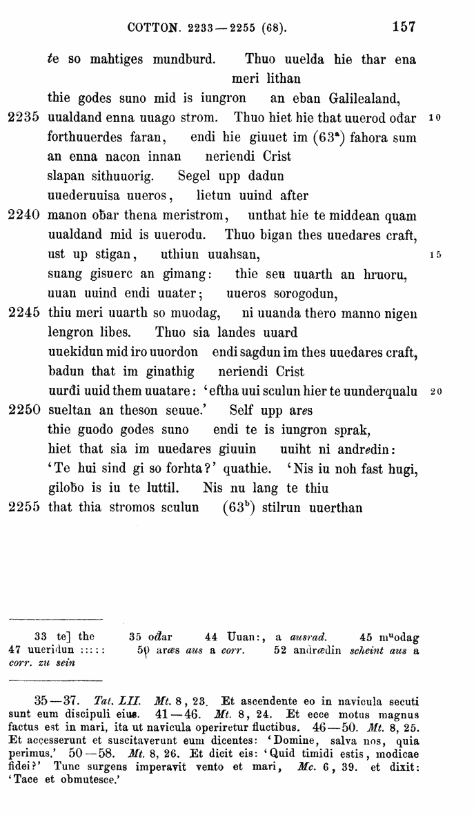 HELIAND herausgegeben von Eduard Sievers (1878) p.  157.