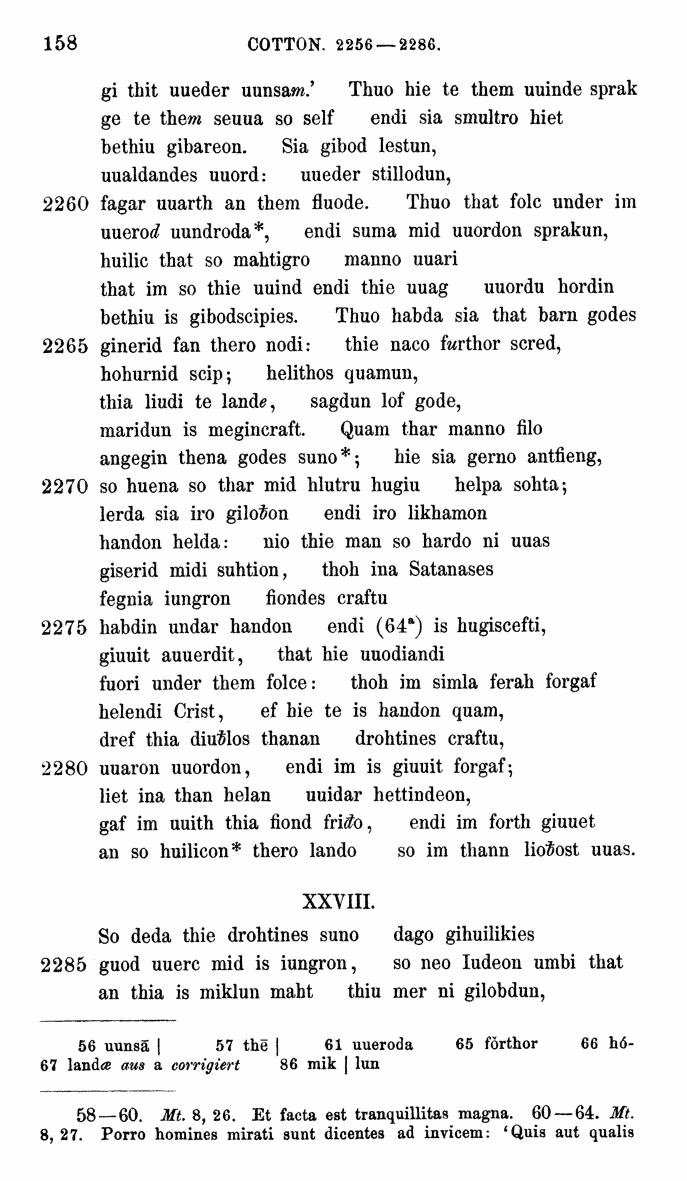 HELIAND herausgegeben von Eduard Sievers (1878) p.  158.