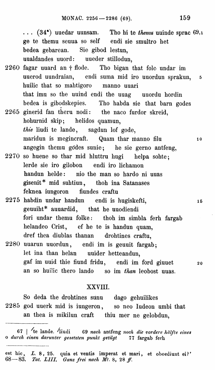 HELIAND herausgegeben von Eduard Sievers (1878) p.  159.