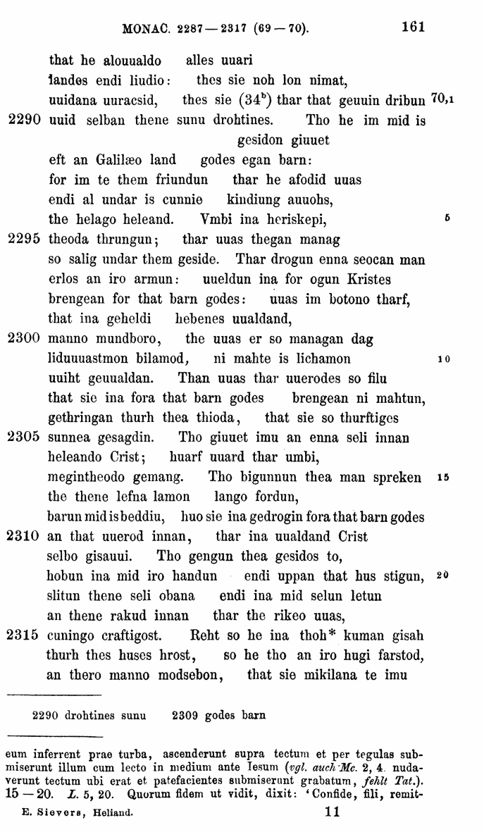 HELIAND herausgegeben von Eduard Sievers (1878) p.  161.